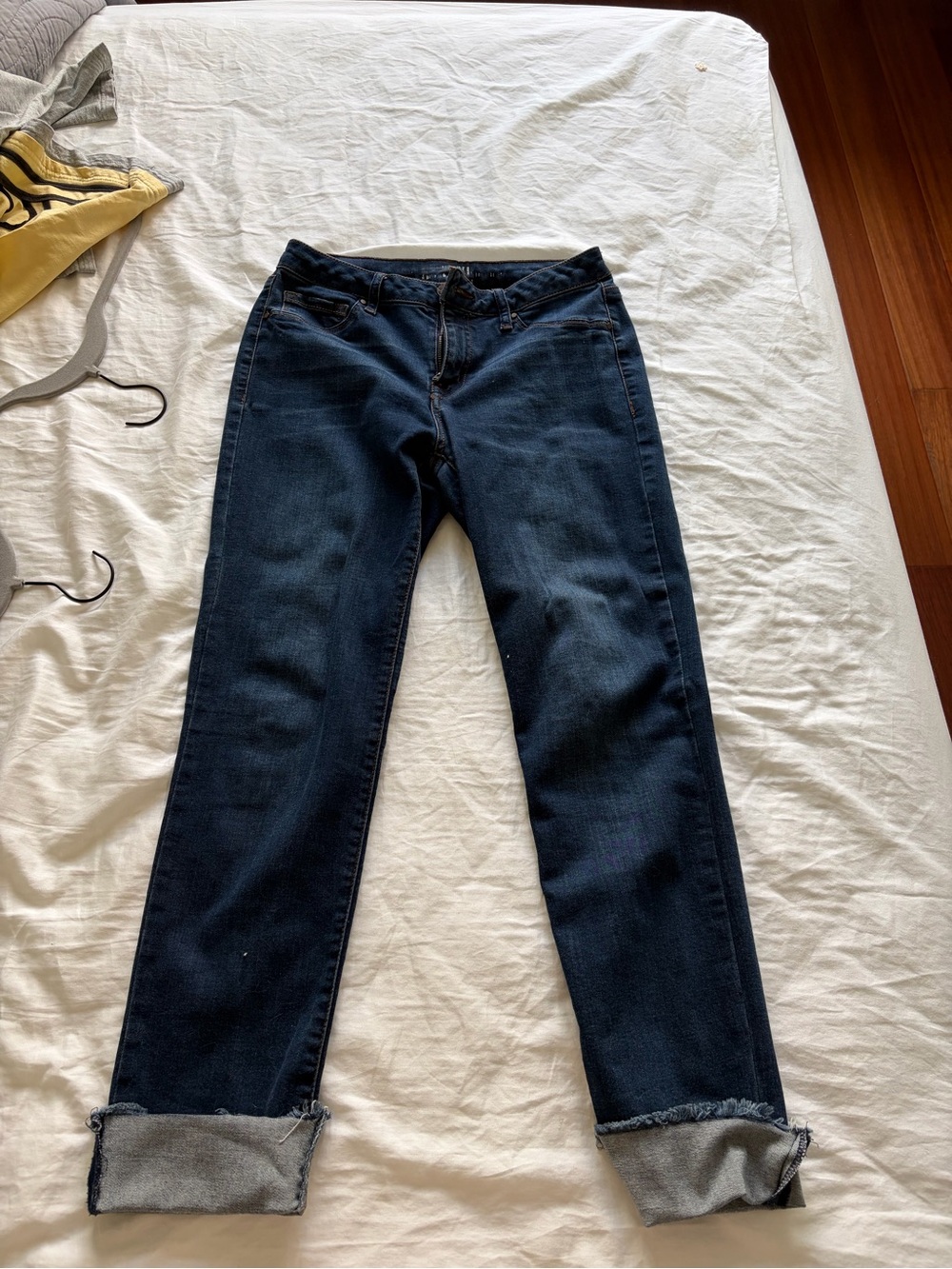 Rewash Dark Blue Cropped Straight Jeans